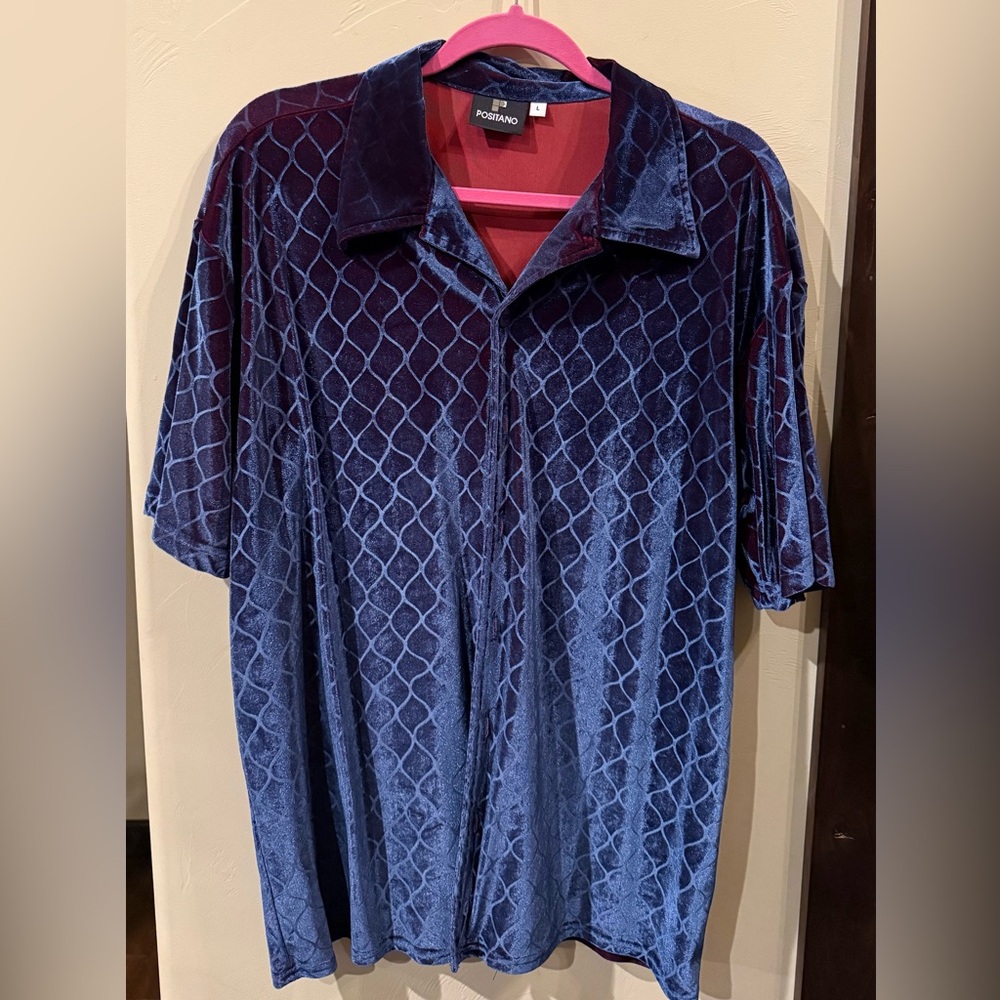 Unique Positano velvety button down shirt